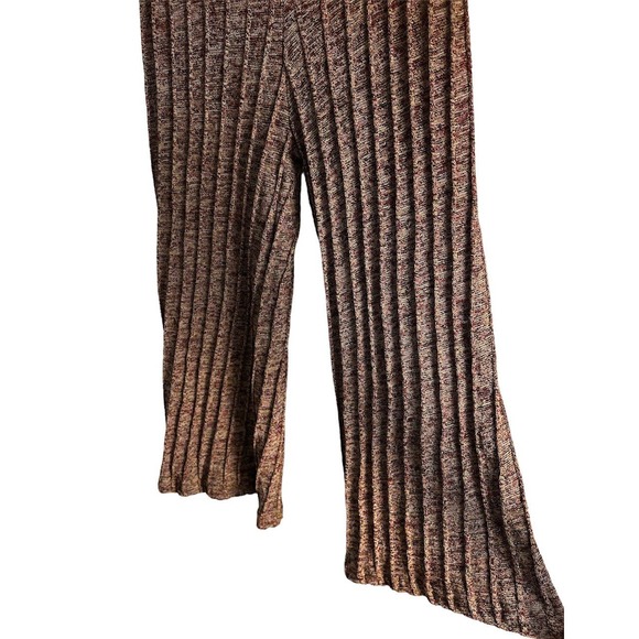 Zara Womens Size XLarge‎ Cropped Ribbed Wide Leg Knit Pants - Picture 3 of 7